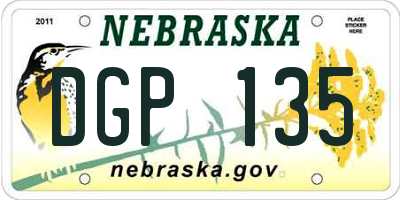 NE license plate DGP135