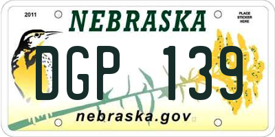 NE license plate DGP139