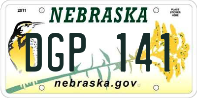 NE license plate DGP141