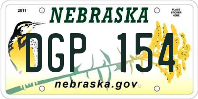 NE license plate DGP154