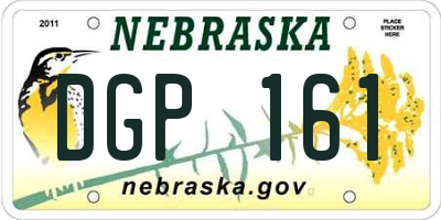 NE license plate DGP161