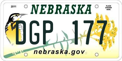 NE license plate DGP177