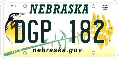 NE license plate DGP182