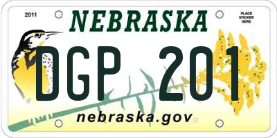 NE license plate DGP201