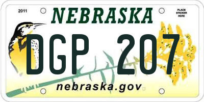 NE license plate DGP207