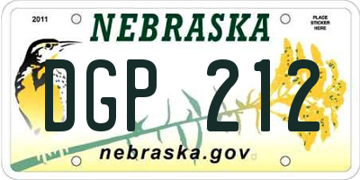 NE license plate DGP212