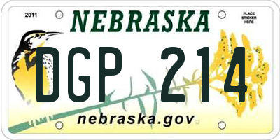 NE license plate DGP214