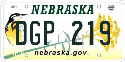 NE license plate DGP219