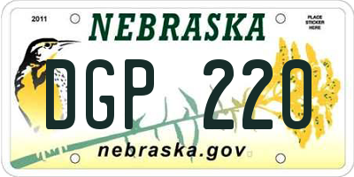 NE license plate DGP220