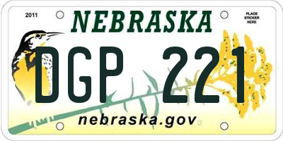 NE license plate DGP221