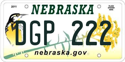 NE license plate DGP222