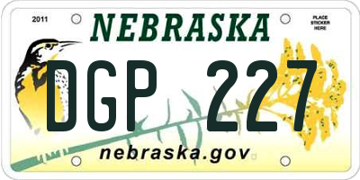 NE license plate DGP227