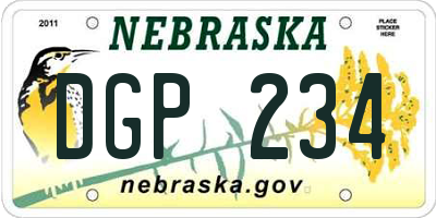 NE license plate DGP234