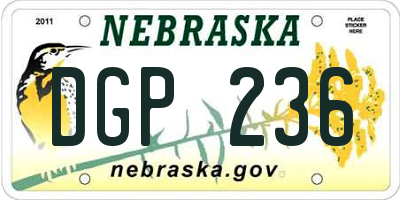 NE license plate DGP236