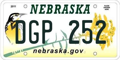 NE license plate DGP252