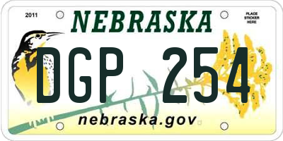 NE license plate DGP254