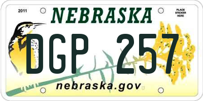 NE license plate DGP257