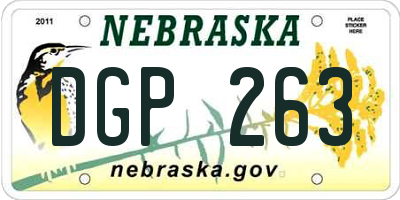 NE license plate DGP263