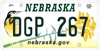 NE license plate DGP267