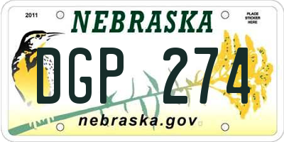 NE license plate DGP274