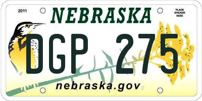 NE license plate DGP275