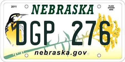 NE license plate DGP276