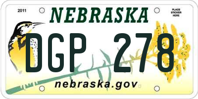 NE license plate DGP278