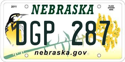 NE license plate DGP287