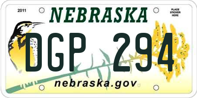NE license plate DGP294