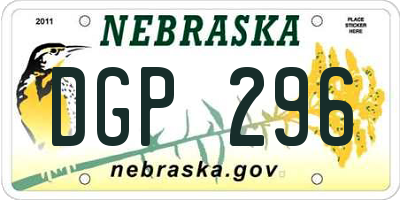 NE license plate DGP296