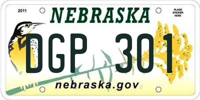 NE license plate DGP301