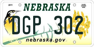 NE license plate DGP302