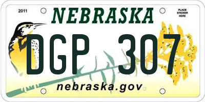 NE license plate DGP307