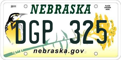 NE license plate DGP325
