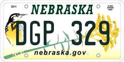 NE license plate DGP329