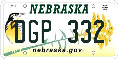 NE license plate DGP332