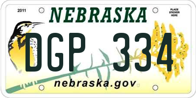 NE license plate DGP334
