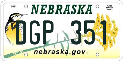 NE license plate DGP351