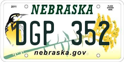 NE license plate DGP352