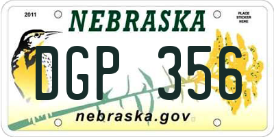 NE license plate DGP356