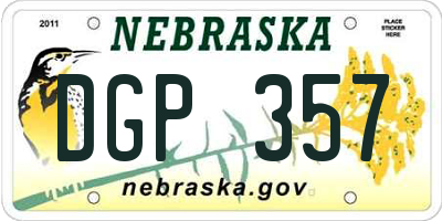 NE license plate DGP357