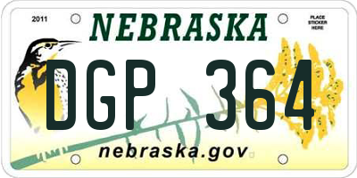 NE license plate DGP364