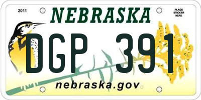 NE license plate DGP391