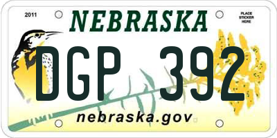 NE license plate DGP392