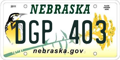 NE license plate DGP403