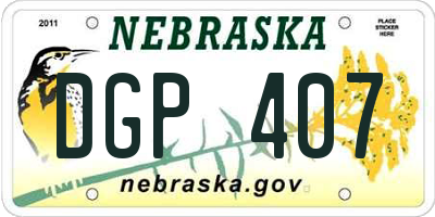 NE license plate DGP407