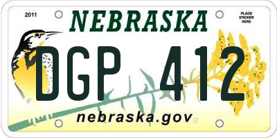 NE license plate DGP412