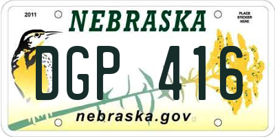 NE license plate DGP416