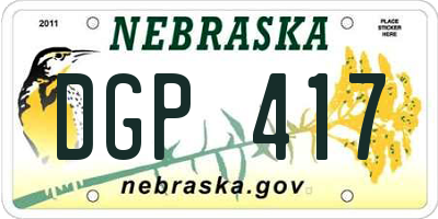 NE license plate DGP417