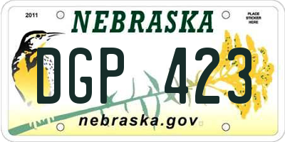 NE license plate DGP423